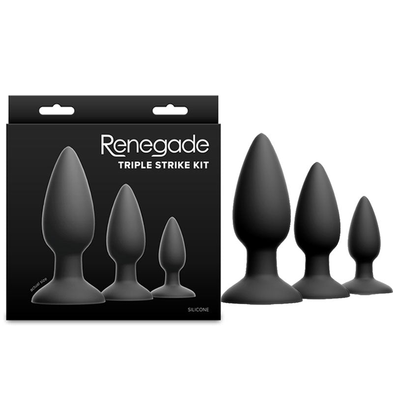 NS Novelties Renegade Triple Strike Kit Butt Plugs Set Of 3 Sizes NS Novelties