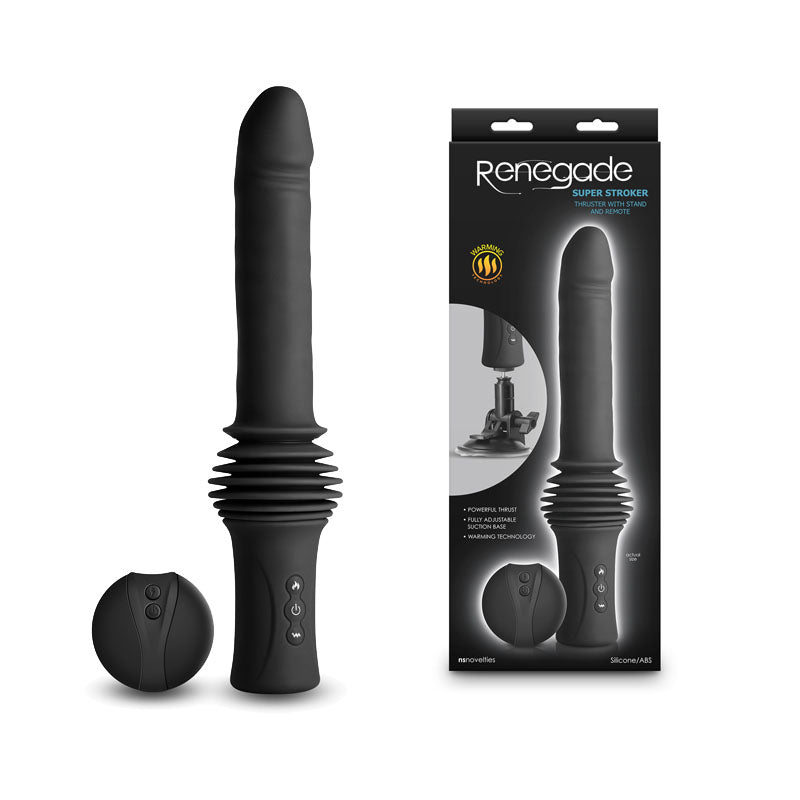 NS Novelties Renegade Super Stroker USB Rechargeable Thrusting Vibrator With Remote Control & Stand 36.8cm