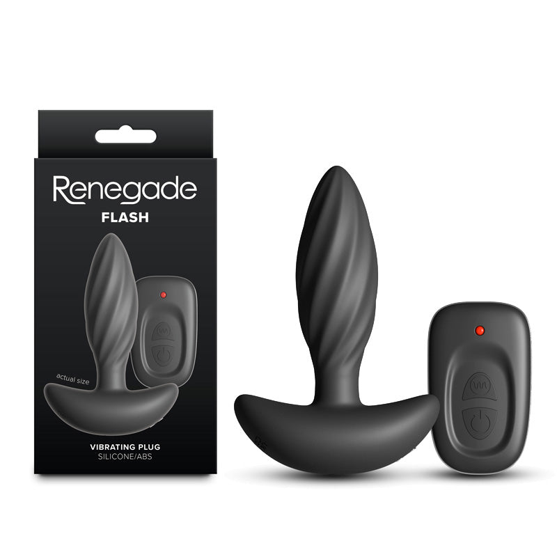 NS Novelties Renegade Flash USB Rechargeable Vibrating Butt Plug 10.3 cm Black NS Novelties Main image
