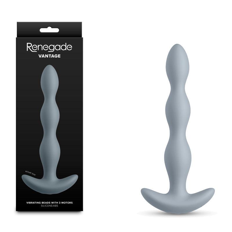 NS Novelties Renegade Vantage USB Rechargeable Vibrating Anal Beads 20.6 cm Grey NS Novelties