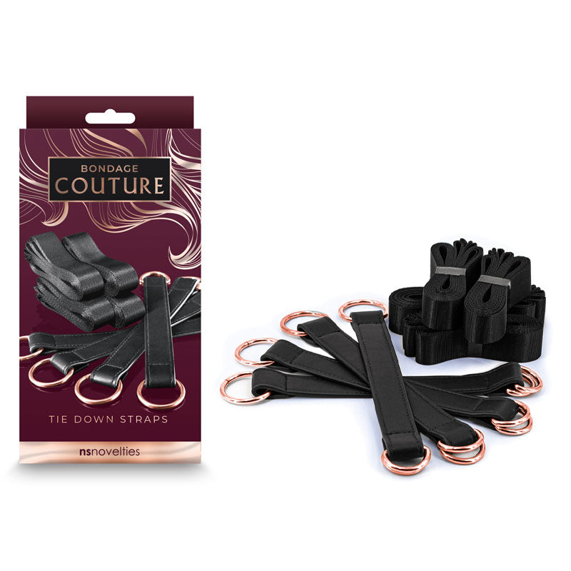 Bondage Couture Tie Down Straps Restraints Black NS Novelties