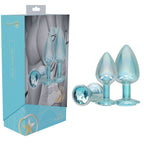 Shots Toys OUCH! Paris Collection Metal Anal Plug Set With Gem Bases Set Of 3 Sizes Shots Toys