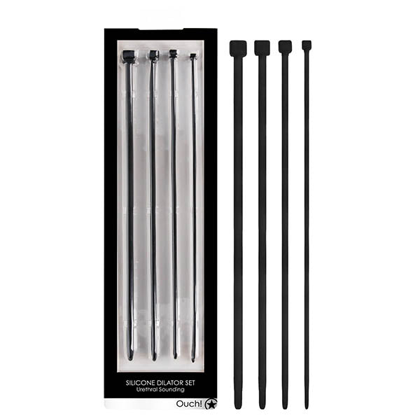 OUCH! Urethral Sounding Dilator Set Silicone Urethral Sound Set Black