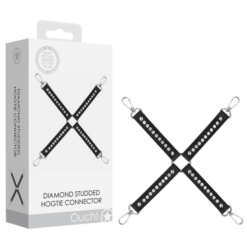 OUCH! Diamond Studded Hogtie Restraint Black Shots Toys