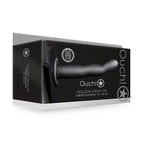 OUCH! Curved Hollow Strap-on - 8in/20cm - Gunmetal Grey 20 cm Hollow Strap-On Shots Toys