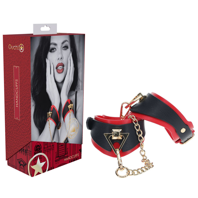 OUCH! Milan Collection Handcuffs Restraints Black / Red