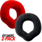 Hunkyjunk Fit Grips Ergo Cock Ring Black / Red Hunkyjunk