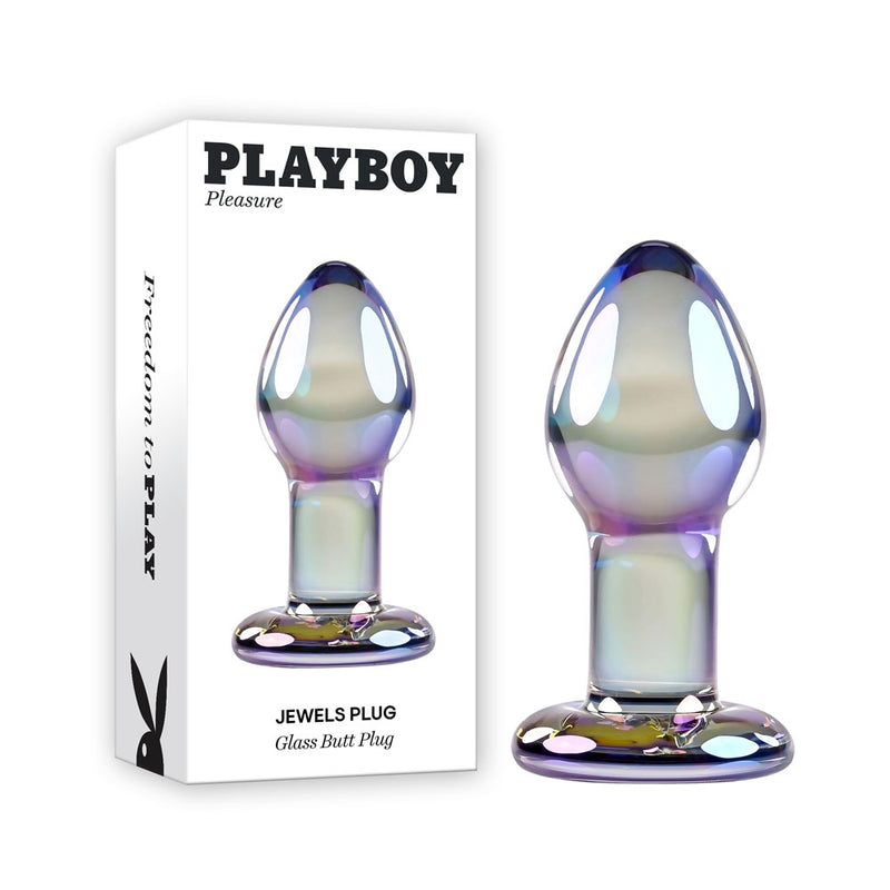 Playboy Pleasure JEWELS PLUG Glass Butt Plug 8.5cm Clear