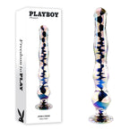 Playboy Pleasure JEWELS WAND Glass Dildo 20.3cm Clear Playboy Pleasure