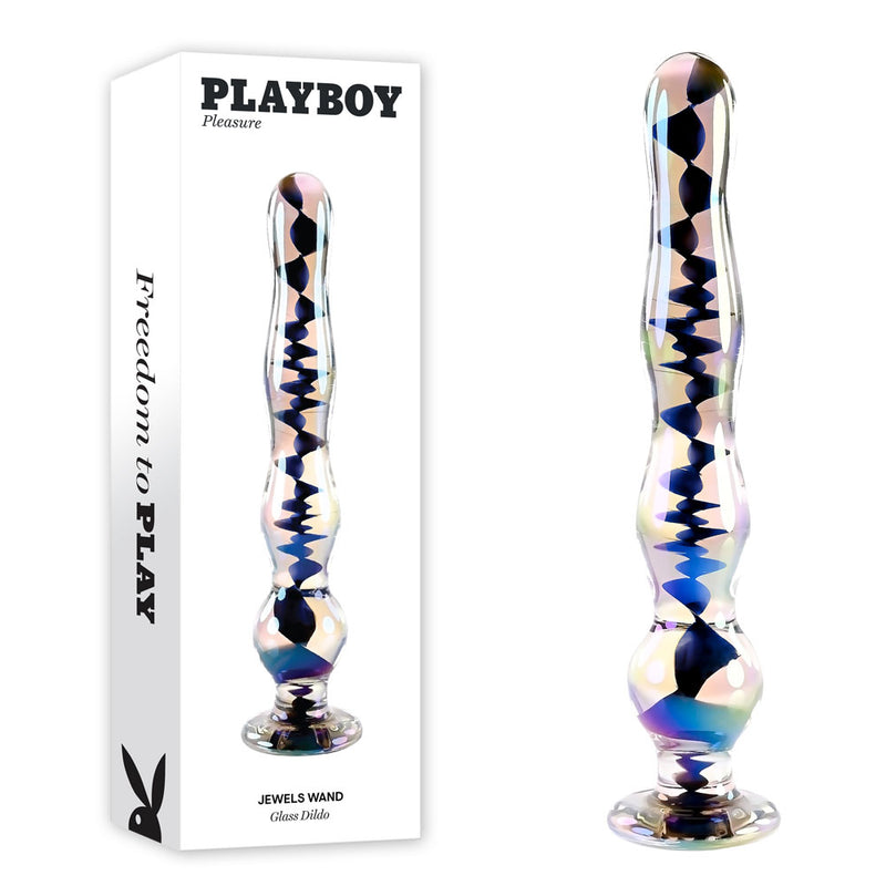 Playboy Pleasure JEWELS WAND Glass Dildo 20.3cm Clear
