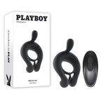 Playboy Pleasure TRIPLE PLAY USB Rechargeable Cock Ring With Wireless Remote Black Playboy Pleasure