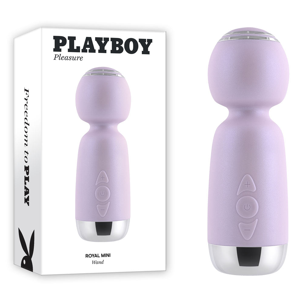 Playboy Pleasure ROYAL MINI USB Rechargeable Mini Wand Vibrator 12.5cm Playboy Pleasure