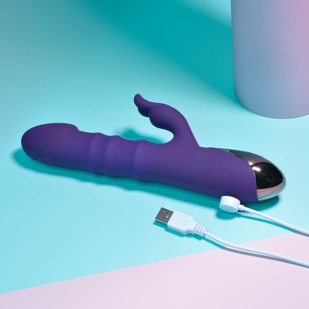 Playboy Pleasure HOP TO IT USB Rechargeable Rabbit Vibrator 23.5cm Playboy Pleasure
