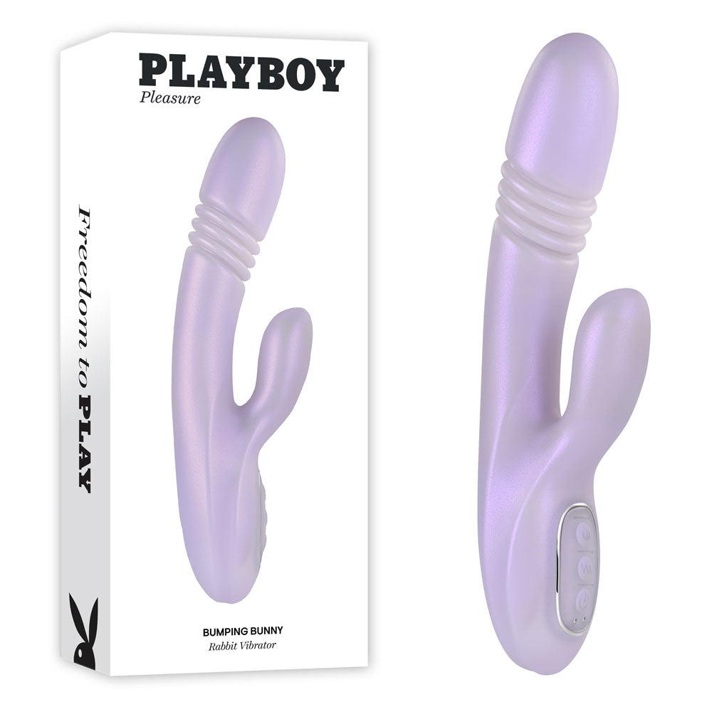 Playboy Pleasure BUMPING BUNNY USB Rechargeable Thrusting & Warming Rabbit Vibrator 22.9cm Playboy Pleasure