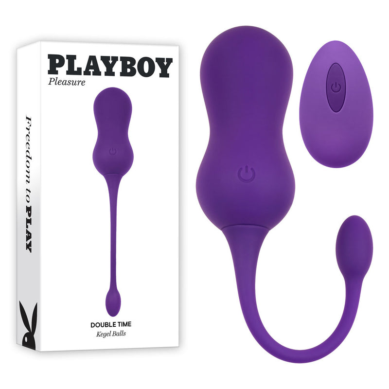 Playboy Pleasure DOUBLE TIME USB Rechargeable Vibrating Kegel Balls Purple