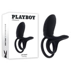 Playboy Pleasure JUST RIGHT USB Rechargeable Vibrating Cock & Balls Rings Black Playboy Pleasure