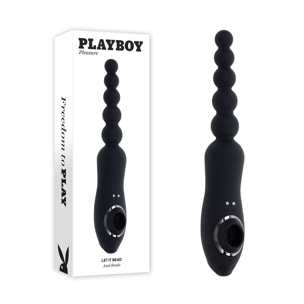 Playboy Pleasure LET IT BEAD USB Rechargeable Vibrating Anal Beads With Clitoral Suction Playboy Pleasure