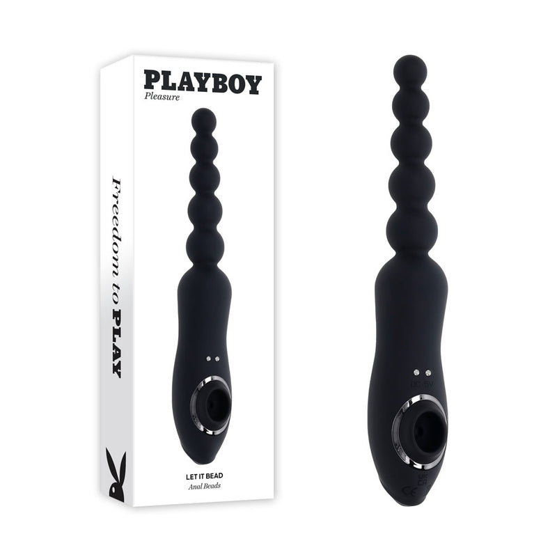 Playboy Pleasure LET IT BEAD USB Rechargeable Vibrating Anal Beads With Clitoral Suction