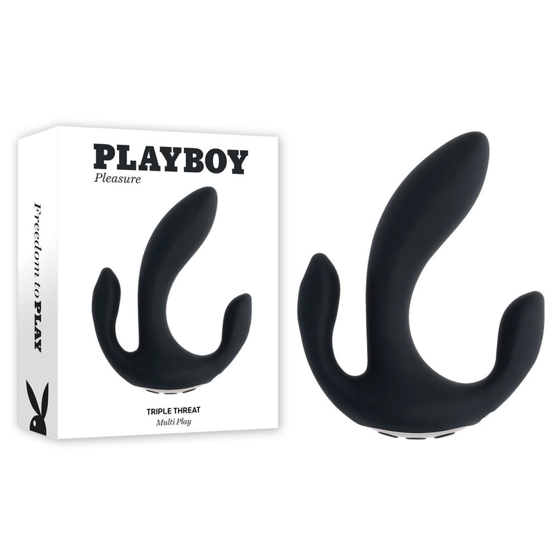 Playboy Pleasure TRIPLE THREAT USB Rechargeable Triple Probe Vibrator