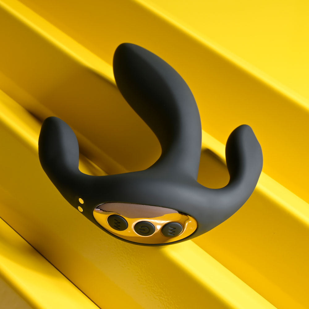 Playboy Pleasure TRIPLE THREAT USB Rechargeable Triple Probe Vibrator Playboy Pleasure