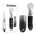 Playboy Pleasure Bon Voyage USB C Rechargeable Tapping Vibrator Black / Chrome 18.7 cm Playboy Pleasure