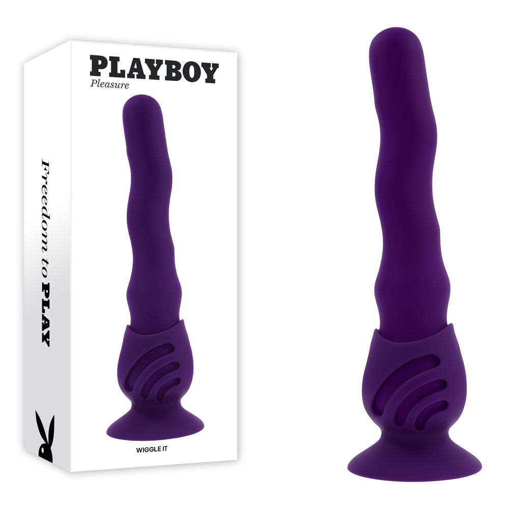 Playboy Pleasure WIGGLE IT USB Rechargeable Wiggling Vibrator Purple 23.9cm Playboy Pleasure