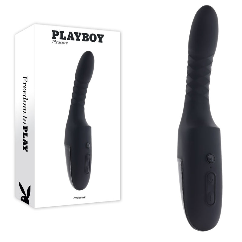Playboy Pleasure OVERDRIVE USB Rechargeable Thrusting Vibrator 28.2cm Black