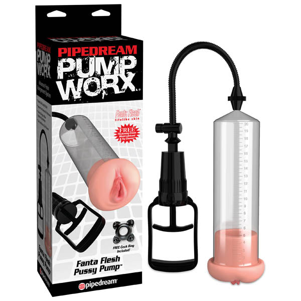 Pipedream Pump Worx Fanta Flesh Penis Pump With Vagina Sleeve Pipedream