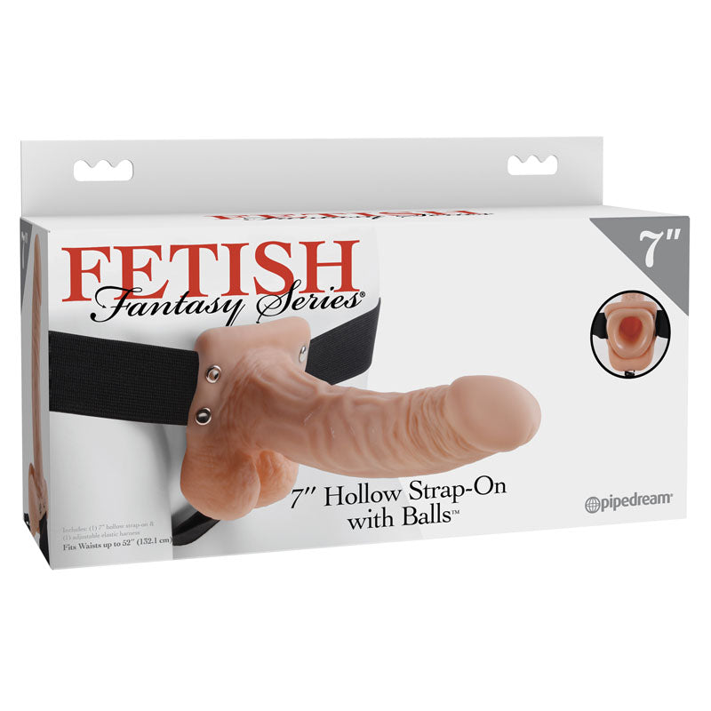 Fetish Fantasy Series 7'' Hollow Strap-On With Balls - Flesh 17.8 cm (7'') Hollow Strap-On Pipedream Main image