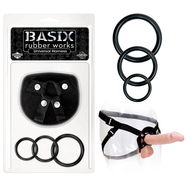 Pipedream Basix Rubber Works Universal Strap On Harness No Probe Included Black Pipedream