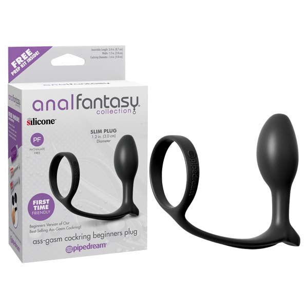 Pipedream Anal Fantasy Collection Ass Gasm Beginners Plug Cock Ring With Anal Plug