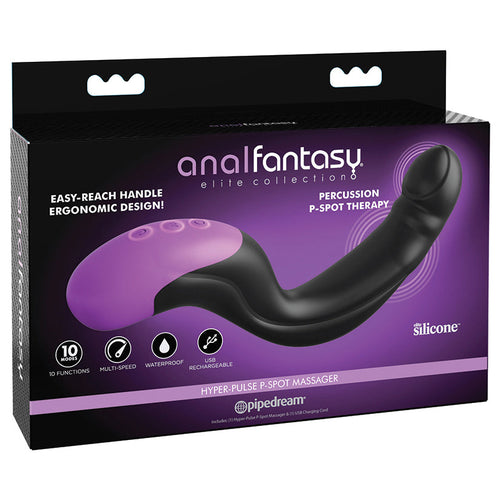Pipedream Anal Fantasy Elite Hyper Pulse P Spot Massager Black PIPEDREAM