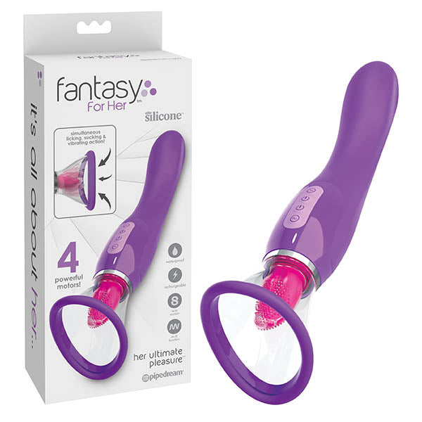 Pipedream Fantasy For Her Ultimate Pleasure USB Rechargeable Sucking & Flicking Stimulator Pipedream