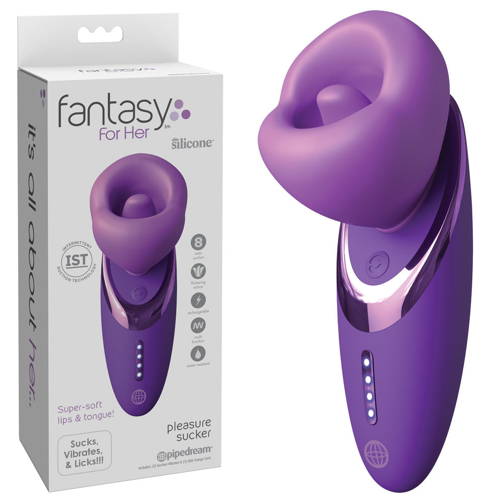 Pipedream Fantasy For Her Pleasure Sucker USB Rechargeable Sucking Licking & Vibrating Stimulator Pipedream