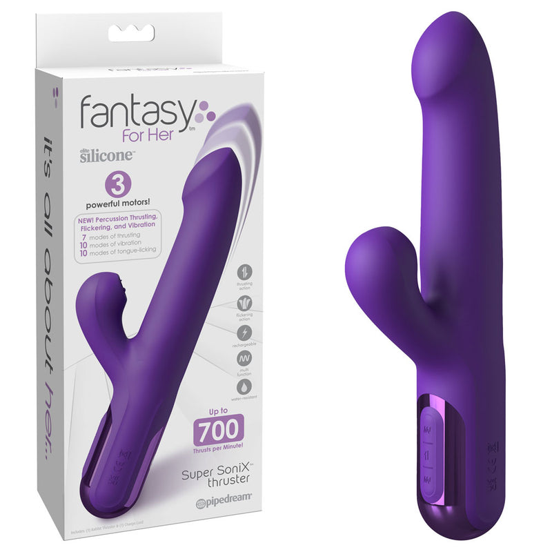 Fantasy For Her Super SoniX Thruster USB Rechargeable Thrusting Rabbit Vibrator