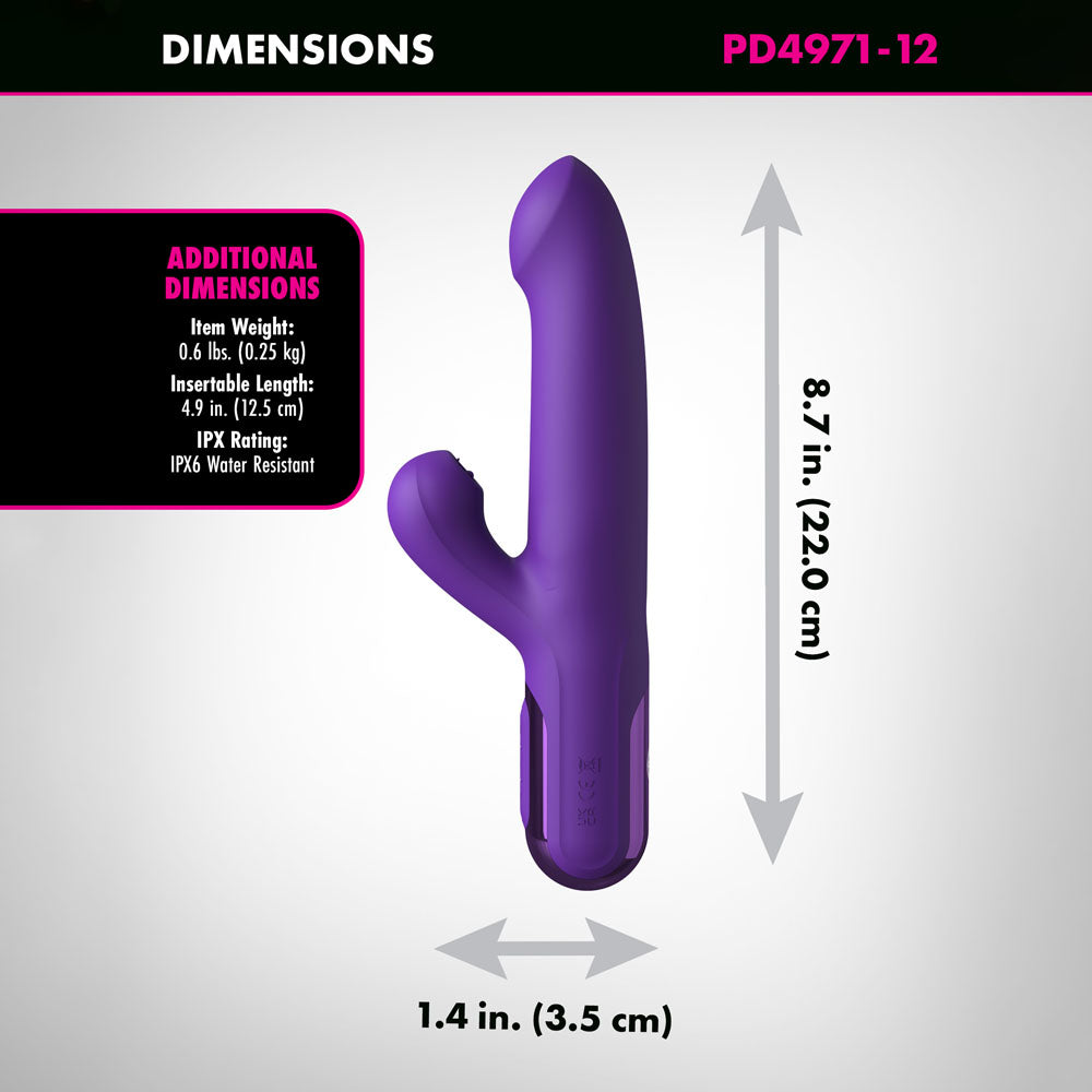 Fantasy For Her Super SoniX Thruster USB Rechargeable Thrusting Rabbit Vibrator Pipedream