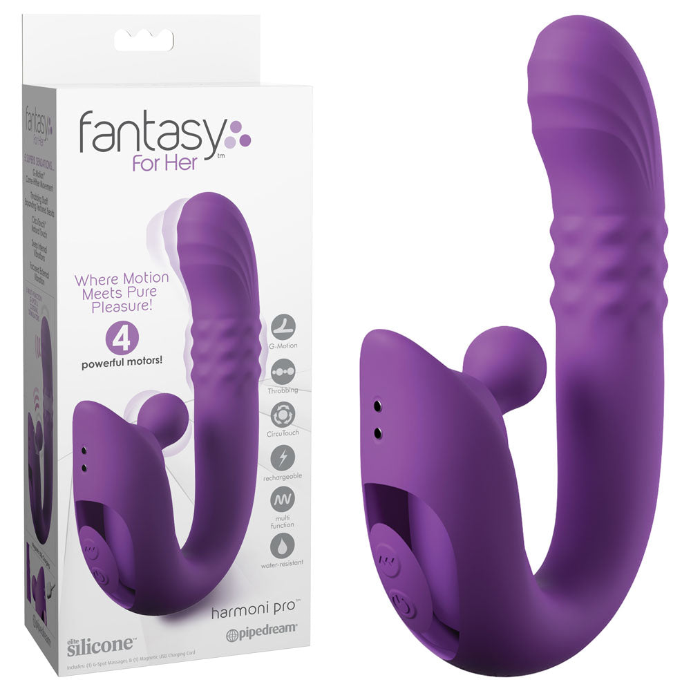 Pipedream Fantasy For Her Harmoni Pro Throbbing Vibratror Purple 17.8cm Pipedream