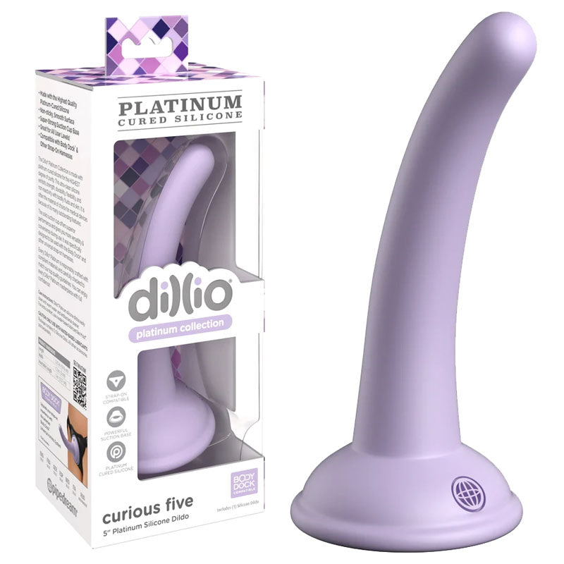 Pipedream Dillio Platinum Curious Five Dong 5 Inch Purple