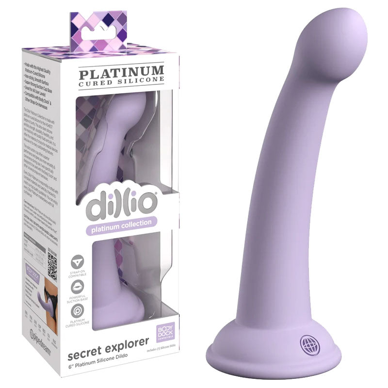 Pipedream Dillio Platinum Secret Explorer Dong 6 Inch Pipedream