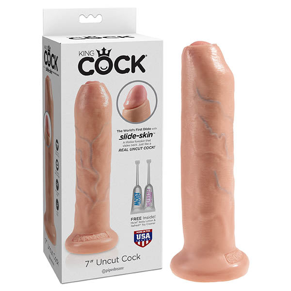 Pipedream King Cock Uncut Dong 7 Inch Flesh Pipedream