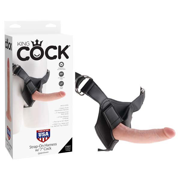 King Cock Strap-On Harness With 7'' Cock - Flesh 17.8 cm (7'') Strap-On Pipedream Main image