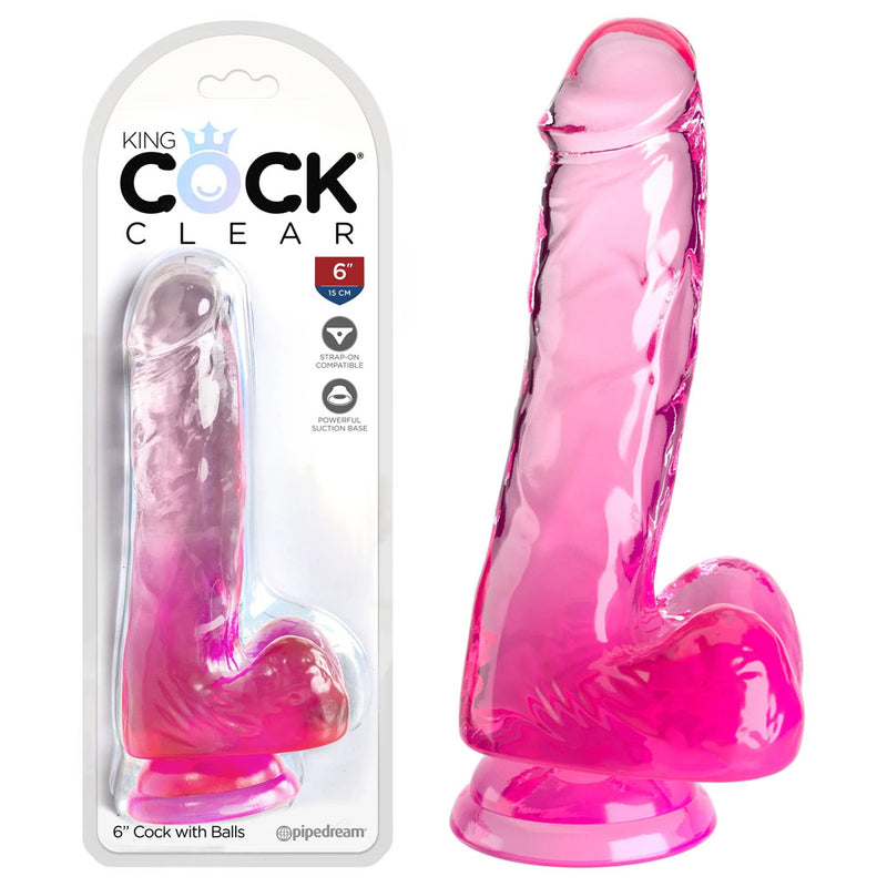 Pipedream King Cock Clear Cock With Balls Dong 6 Inch
