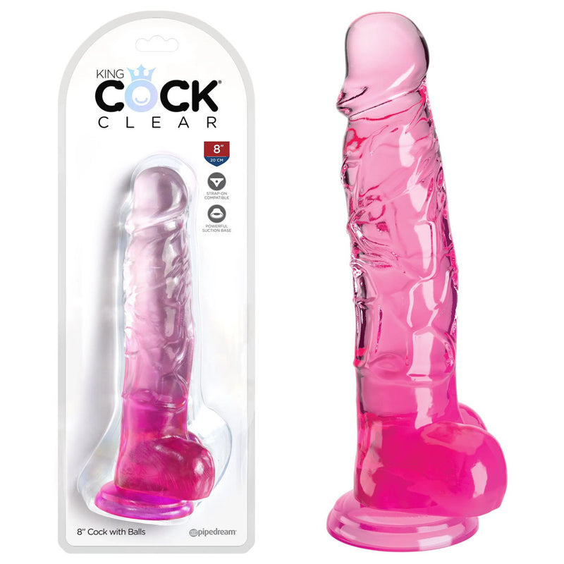 Pipedream King Cock Clear Cock With Balls Dong 8 Inch