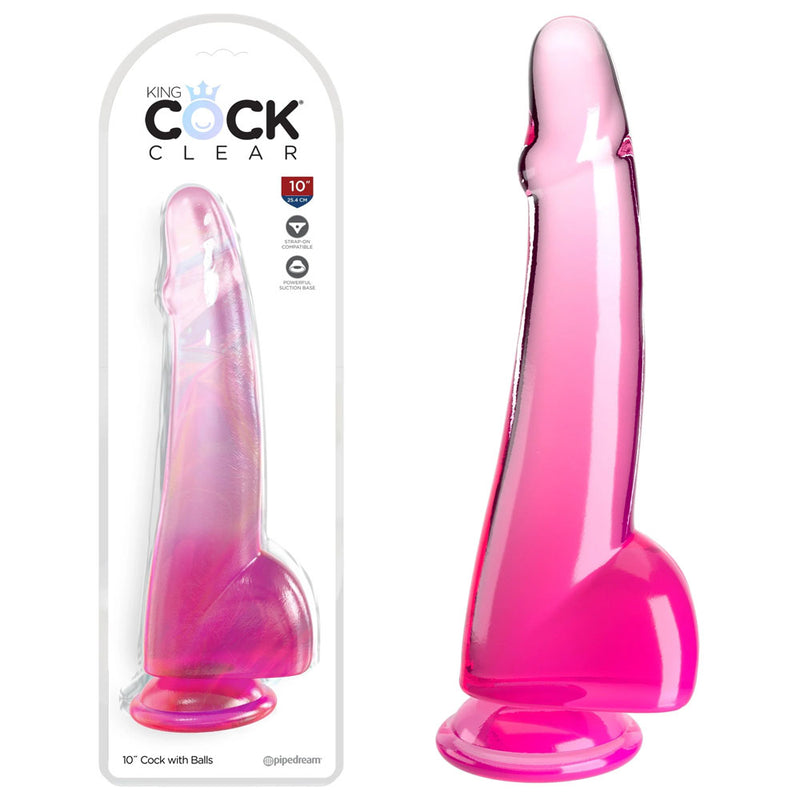 Pipedream King Cock Clear With Balls Dong 10 Inch