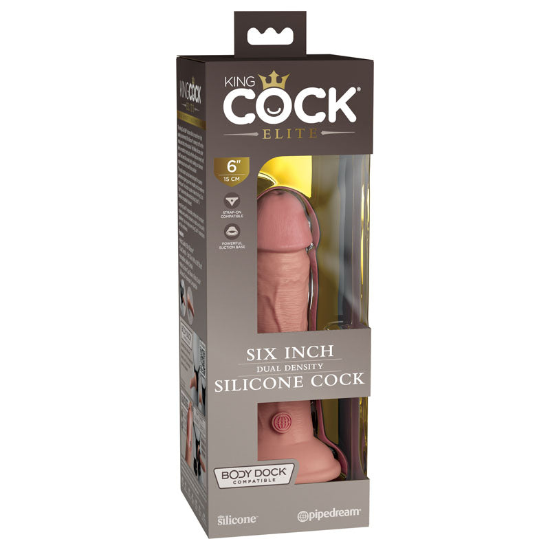 Pipedream King Cock Elite Dual Density Cock Dong 6 Inch Flesh Pipedream Main image