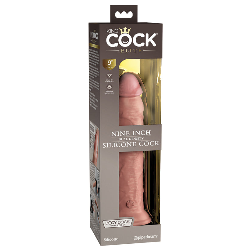 Pipedream King Cock Elite Dual Density Strap On Compatible Silicone Dildo With Suction Cup Light 9 Inch Secondary image
