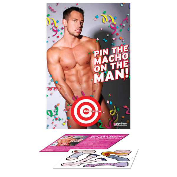 Pipedream Bachelorette Party Favors Pin The Macho On The Man Party Game Pipedream