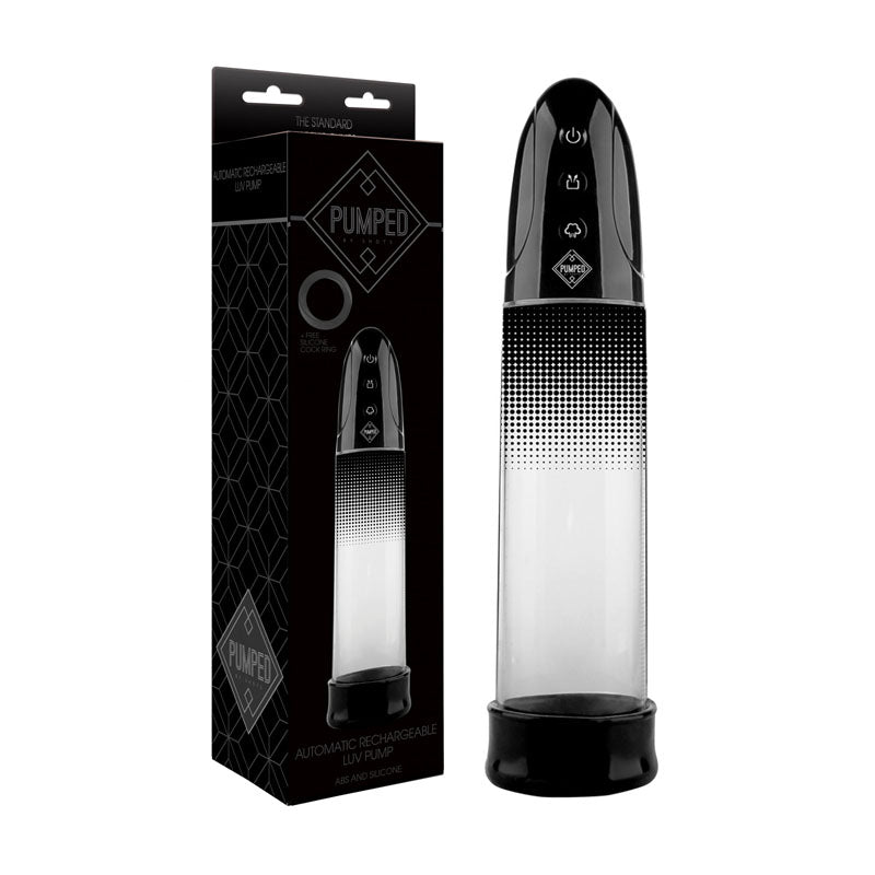 Shots Toys Pumped Automatic USB Rechargeable Powered Penis Luv Pump Black Shots Toys Main image