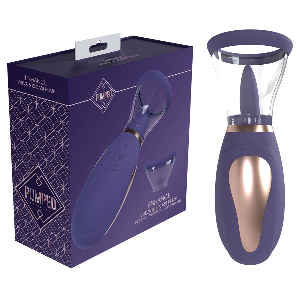 Shots Toys PUMPED Enhance Auto USB Rechargeable Vulva & Brest Pump Purple Shots Toys