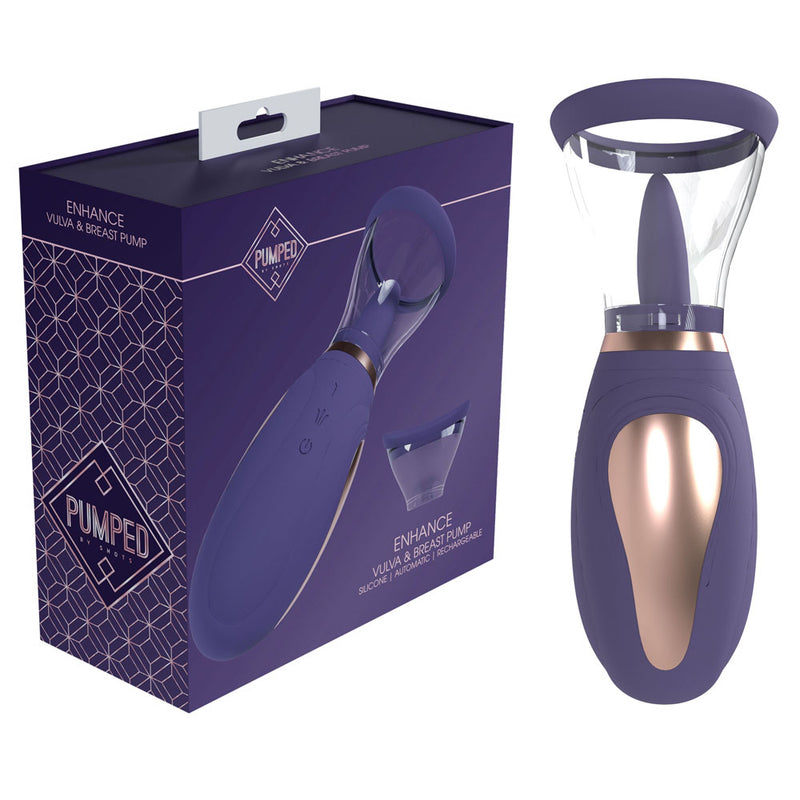 Shots Toys PUMPED Enhance Auto USB Rechargeable Vulva & Brest Pump Purple